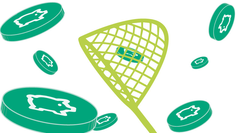 new image of net catching coins